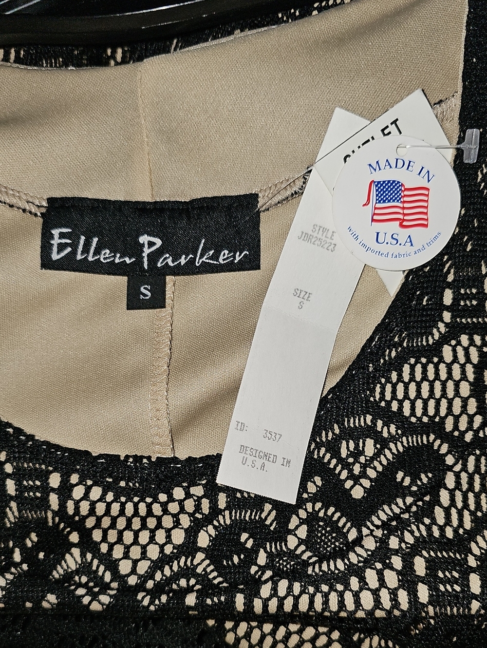 Ellen Parker Women's Black Lace Overlay A-Line Dress. NWT. Size Small. - Picture 6 of 6